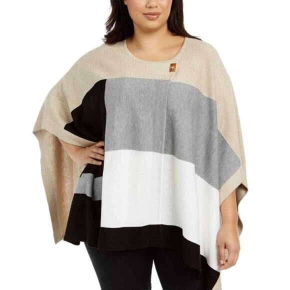 Calvin Klein Color-Block Cape Cardigan Sz OS - Picture 1 of 11